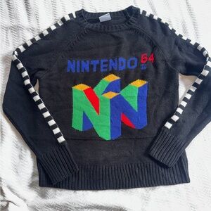 Nintendo 64 Graphic Knit Sweater Retro Gaming Men’s Small
